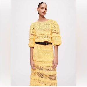 Maje crochet crop top sweater size 1